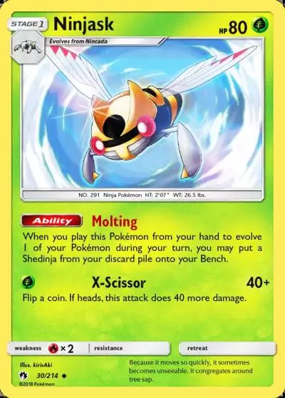 Ninjask 30/214 Lost Thunder Pokemon card
