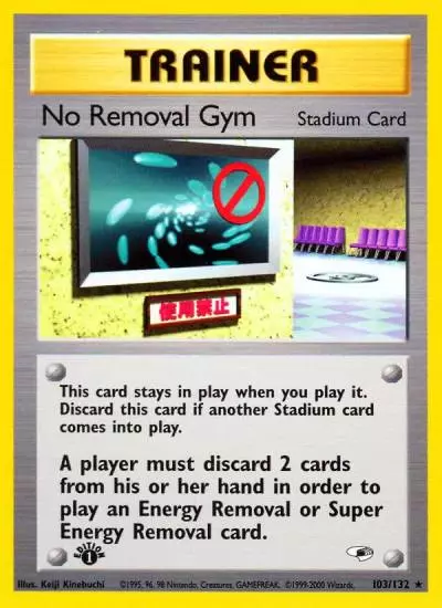 No Removal Gym 103/132 Gym Heroes Pokemon card