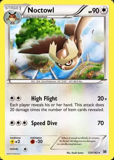 Noctowl 120/162 BREAKthrough Pokemon card