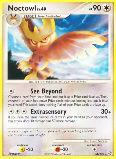 Noctowl 34/130 Diamond & Pearl Pokemon card