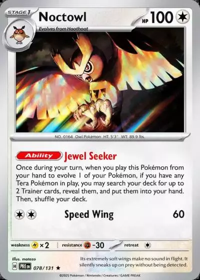 Noctowl 78/131 Prismatic Evolutions Pokemon card