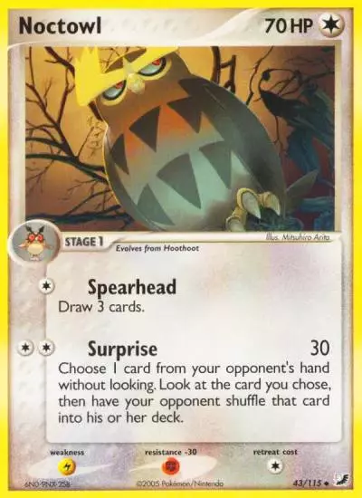 Noctowl 43/115 Unseen Forces Pokemon card