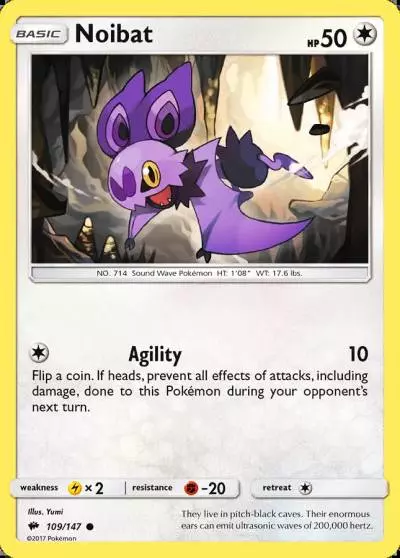 Noibat 109/147 Burning Shadows Pokemon card