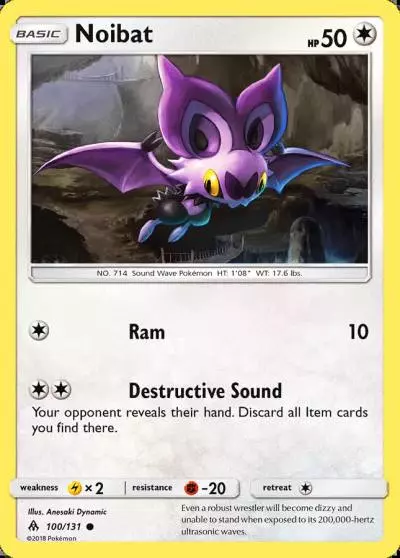 Noibat 100/131 Forbidden Light Pokemon card