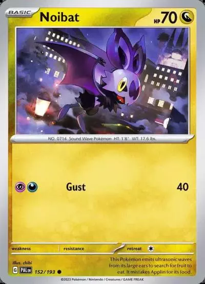 Noibat 152/193 Paldea Evolved Pokemon card