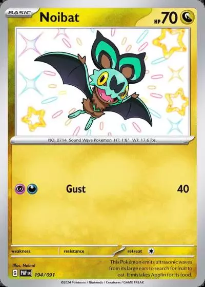 Noibat 194/91 Paldean Fates Pokemon card