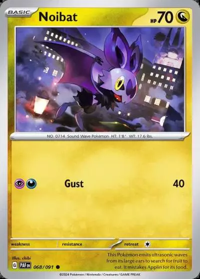 Noibat 68/91 Paldean Fates Pokemon card