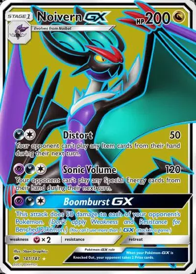 Noivern-GX 141/147 Burning Shadows Pokemon card