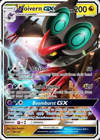 Noivern-GX 99/147 Burning Shadows Pokemon card