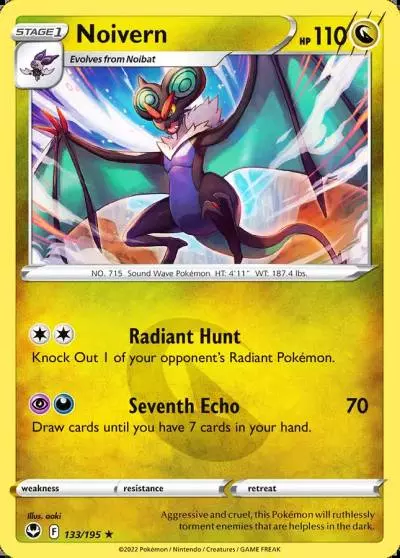 Noivern 133/195 Silver Tempest Pokemon card