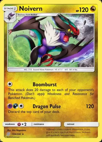 Noivern 159/236 Unified Minds Pokemon card