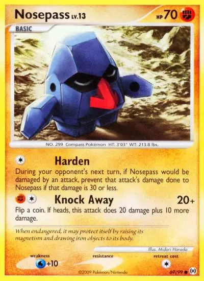 Nosepass 69/99 Arceus Pokemon card
