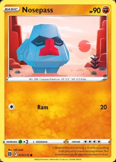 Nosepass 73/172 Brilliant Stars Pokemon card