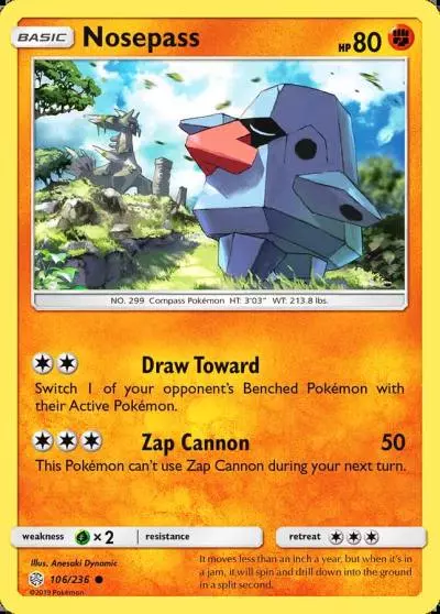 Nosepass 106/236 Cosmic Eclipse Pokemon card