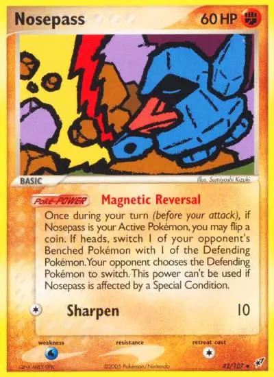 Nosepass 42/107 Deoxys Pokemon card