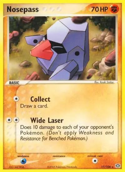 Nosepass 17/106 Emerald Pokemon card