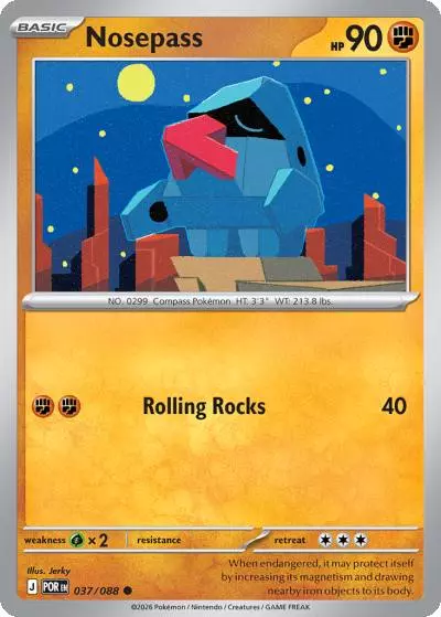 Nosepass 37/88 Perfect Order Pokemon card