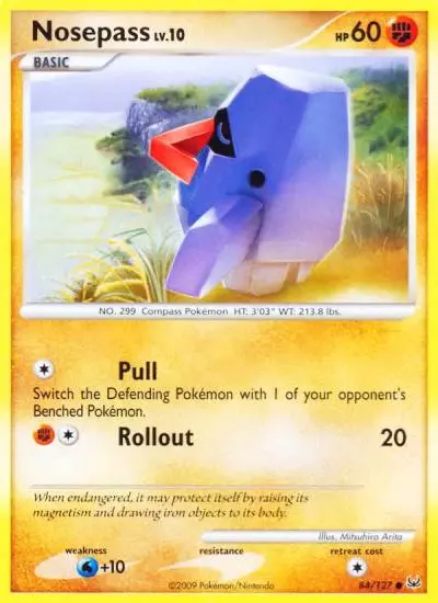 Nosepass 84/127 Platinum Pokemon card
