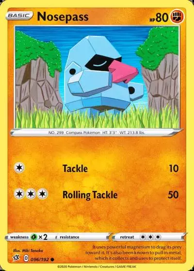 Nosepass 96/192 Rebel Clash Pokemon card