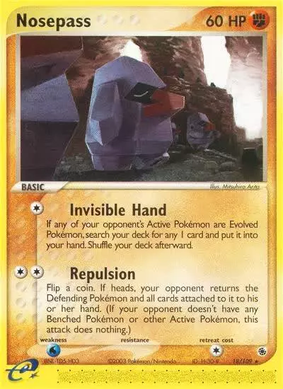 Nosepass 18/109 Ruby & Sapphire Pokemon card