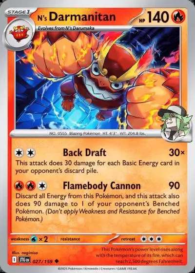 N's Darmanitan 27/159 Journey Together Pokemon card