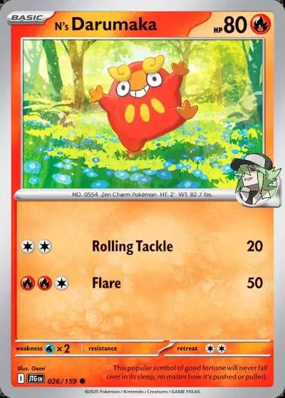 N's Darumaka 26/159 Journey Together Pokemon card