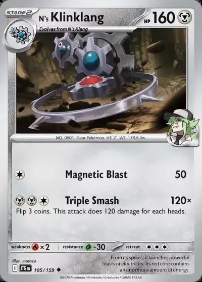 N's Klinklang 105/159 Journey Together Pokemon card