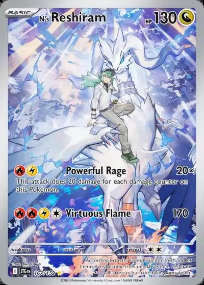 N's Reshiram 167/159 Journey Together Pokemon card