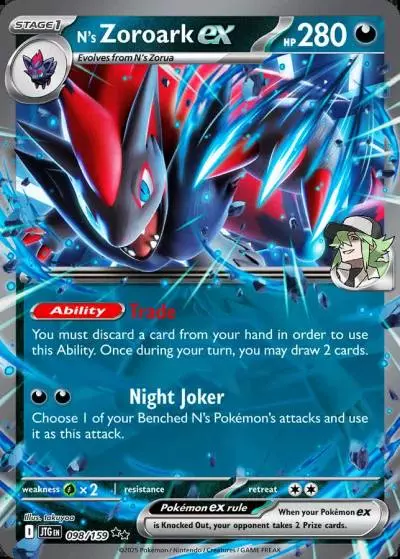 N's Zoroark ex 98/159 Journey Together Pokemon card