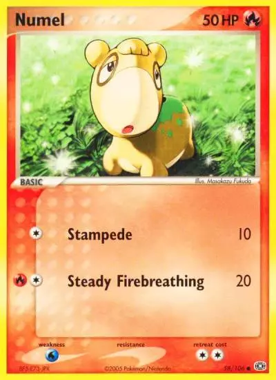 Numel 58/106 Emerald Pokemon card