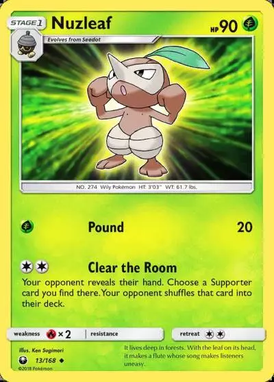 Nuzleaf 13/168 Celestial Storm Pokemon card