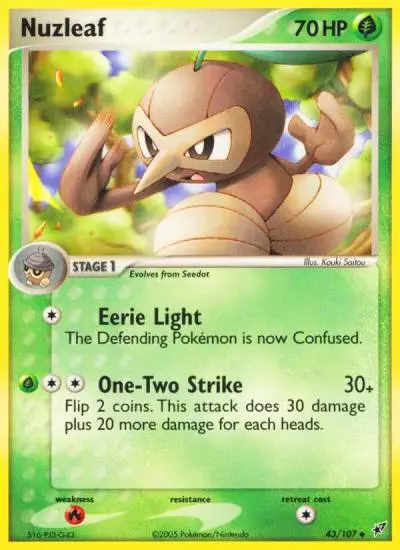 Nuzleaf 43/107 Deoxys Pokemon card