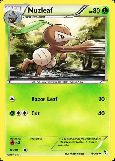 Nuzleaf 6/106 Flashfire Pokemon card