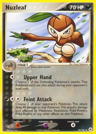 Nuzleaf 45/101 Hidden Legends Pokemon card