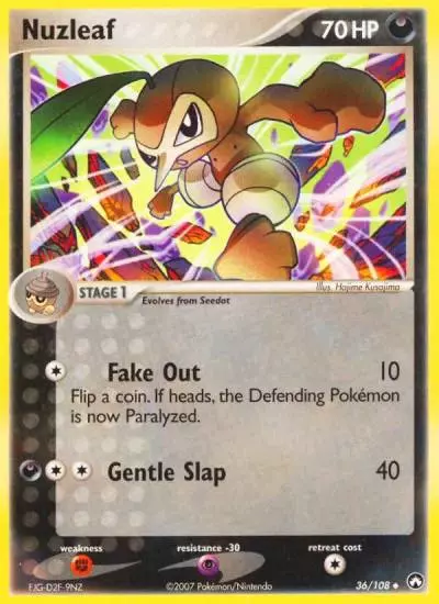 Nuzleaf 36/108 Power Keepers Pokemon card