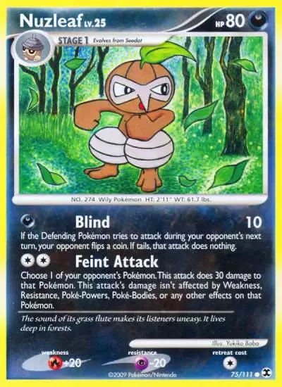 Nuzleaf 75/111 Rising Rivals Pokemon card
