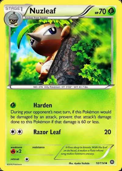 Nuzleaf 10/114 Steam Siege Pokemon card