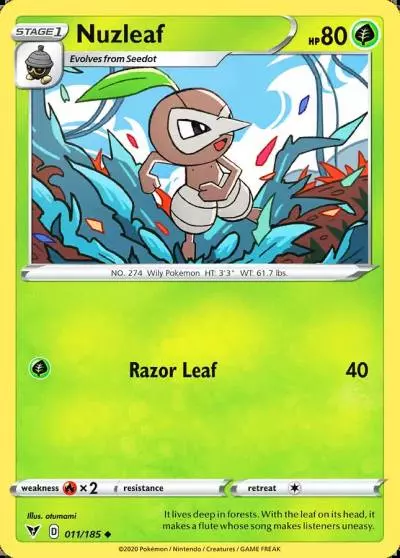 Nuzleaf 11/185 Vivid Voltage Pokemon card
