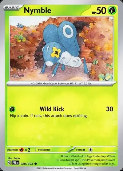 Nymble 20/193 Paldea Evolved Pokemon card