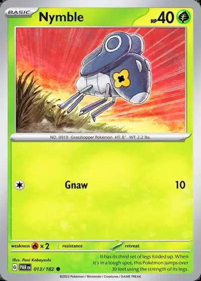 Nymble 13/182 Paradox Rift Pokemon card