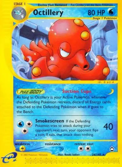 Octillery 26/147 Aquapolis Pokemon card