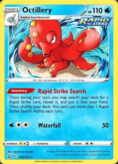 Octillery 37/163 Battle Styles Pokemon card