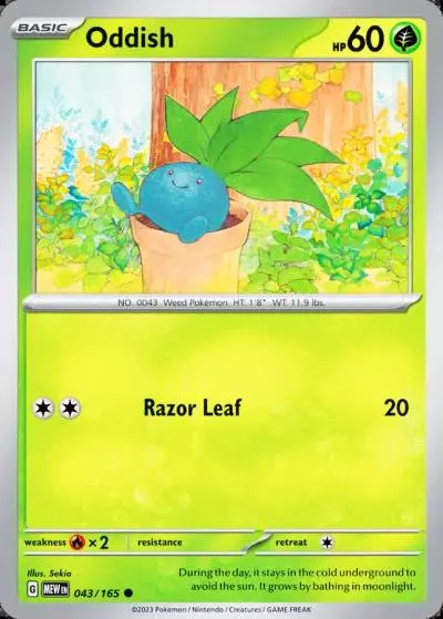 Oddish 43/165 151 Pokemon card