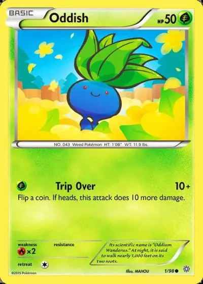 Oddish 1/98 Ancient Origins Pokemon card