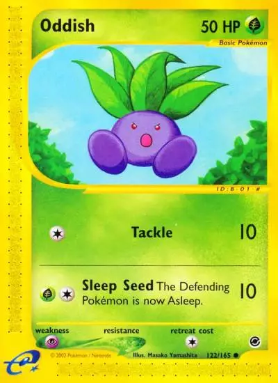 Oddish 122/165 Expedition Base Set Pokemon card