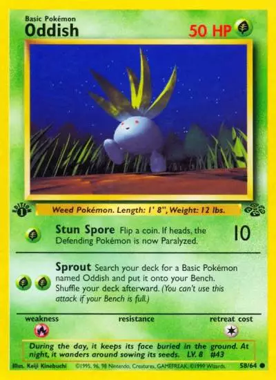 Oddish 58/64 Jungle Pokemon card
