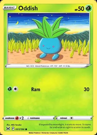 Oddish 1/196 Lost Origin Pokemon card