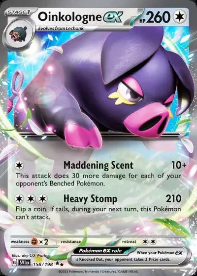 Oinkologne ex 158/198 Scarlet & Violet Pokemon card