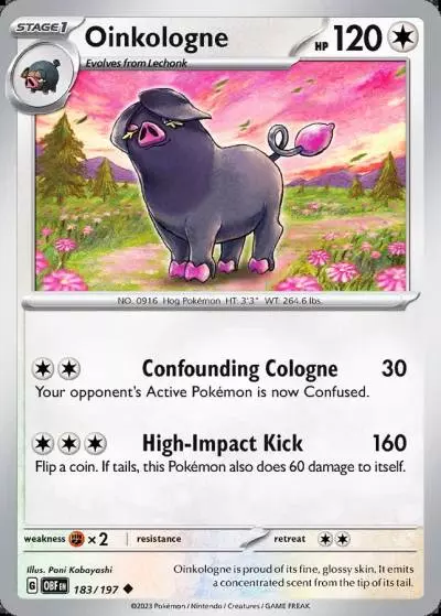 Oinkologne 183/197 Obsidian Flames Pokemon card