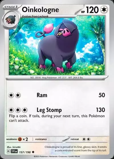 Oinkologne 157/198 Scarlet & Violet Pokemon card